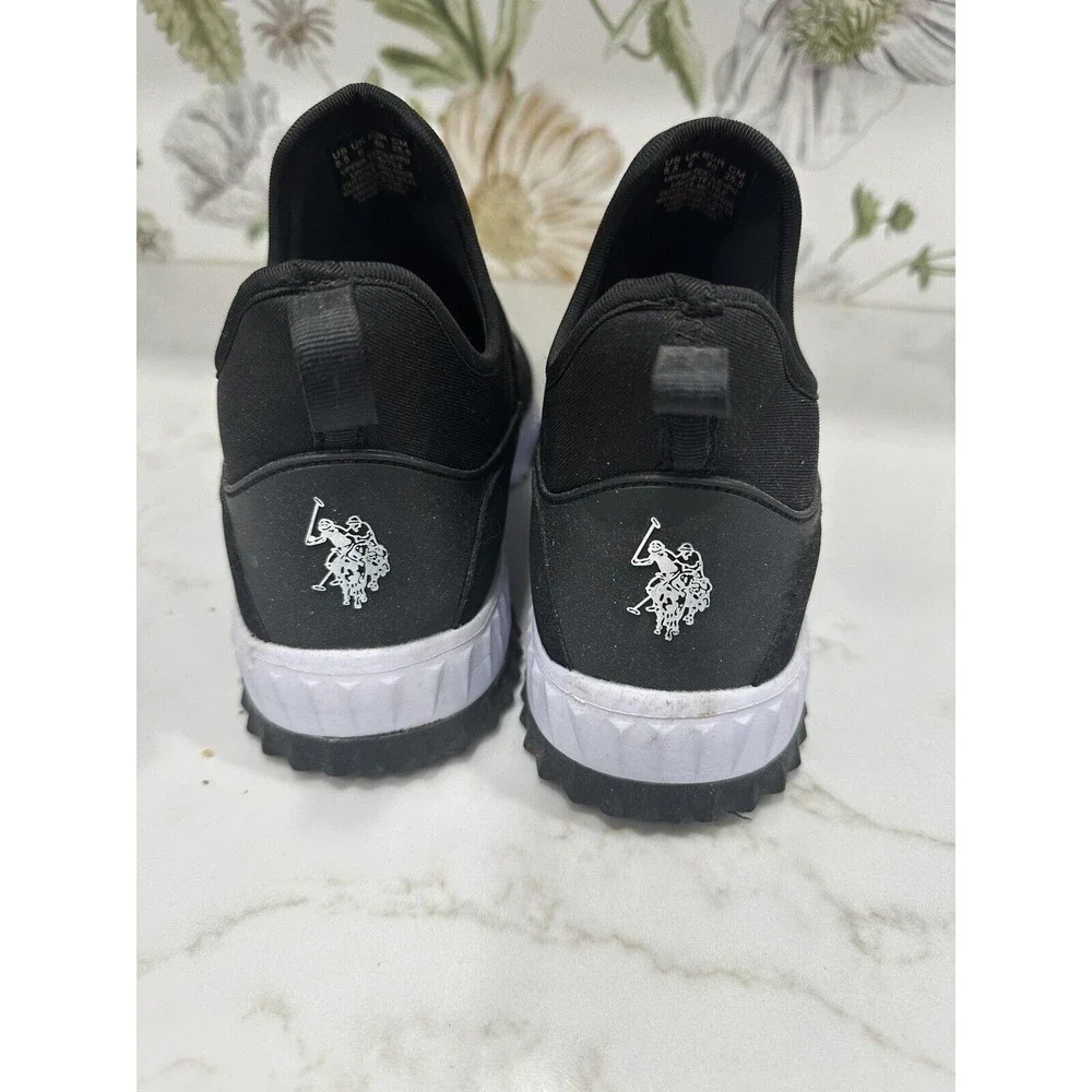 U.S. Polo Assn Wome's Black SlipOn Sneakers Casual Athletic Walking Shoes Sz 8.5